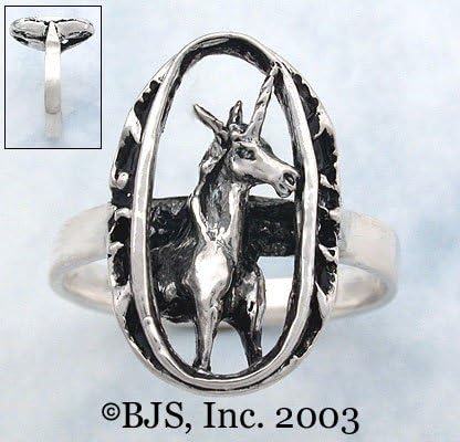 Sterling Silver Unicorn Cameo Ring