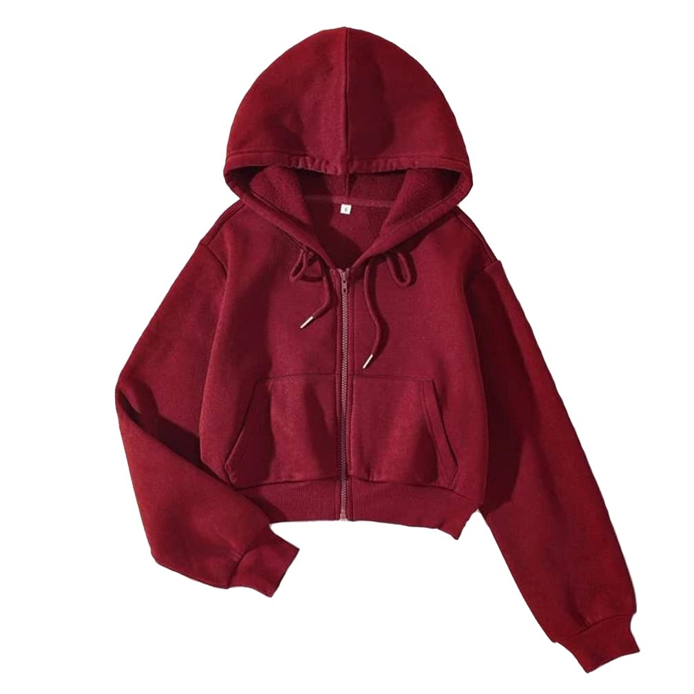 LOFAAC Women's Full Zip Cropped Hoodie