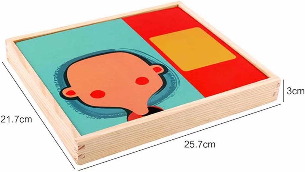 QIAONIUNIU Wooden Magnetic Jigsaw Puzzles Toy, Toddler Craft Toys Educational Travel Puzzle Games Double Sided Drawing Easel for Boys and Girls