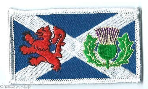 Emblems-Gifts Scotland Saltire Lion Rampant With Thistle Embroidered Patch Badge