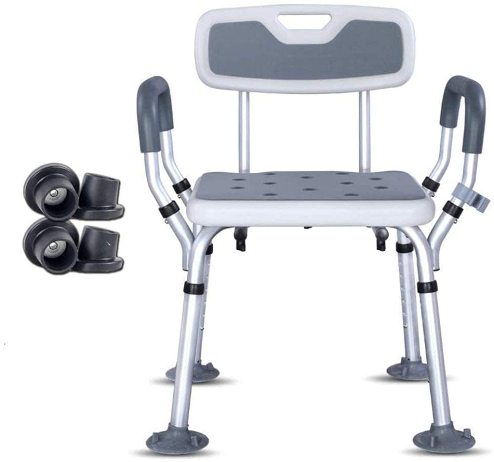 Chaise de douche pour personnes âgées avec pieds à ventouse de 81 cm