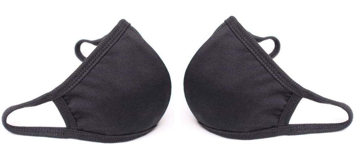 Epraiser Antipollution Solid Black Cottton Re-usable, Strechable & Washable Cloth Face Mask-image-17