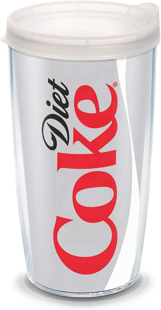 Tervis Coca-Cola - Diet Coke Tumbler with Wrap and Frosted Lid 16oz, Clear