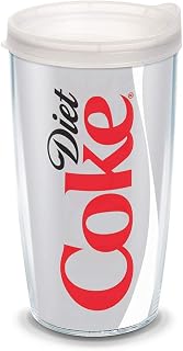 Plastic, Coca-Cola - Diet Coke Tumbler with Wrap and Frosted Lid 16oz, Clear