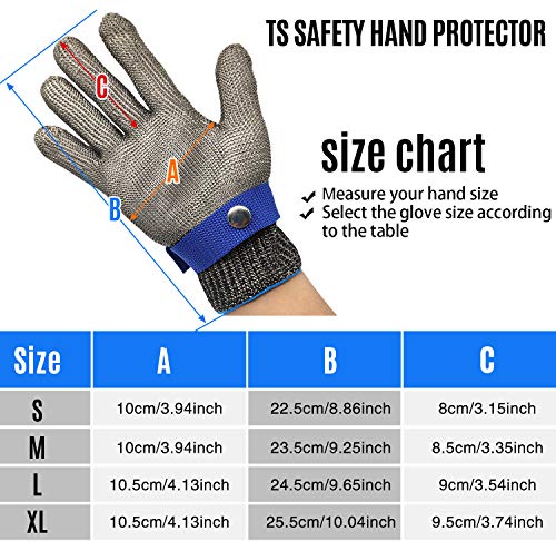 Cut Resistant Glove-Stainless Steel Wire Metal Mesh Butcher Safety Work Glove For Meat Cutting, Fishing (Medium) #TOP6