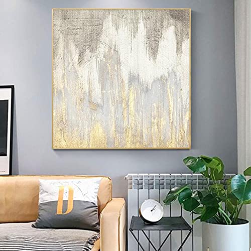 Art original or et blanc sur toile grand format, décoration murale d'exception