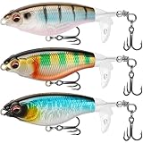 TRUSCEND Fishing Lures for Bass Trout Double Floating Rotating Tail Topwater Whopper Swimbaits Bass