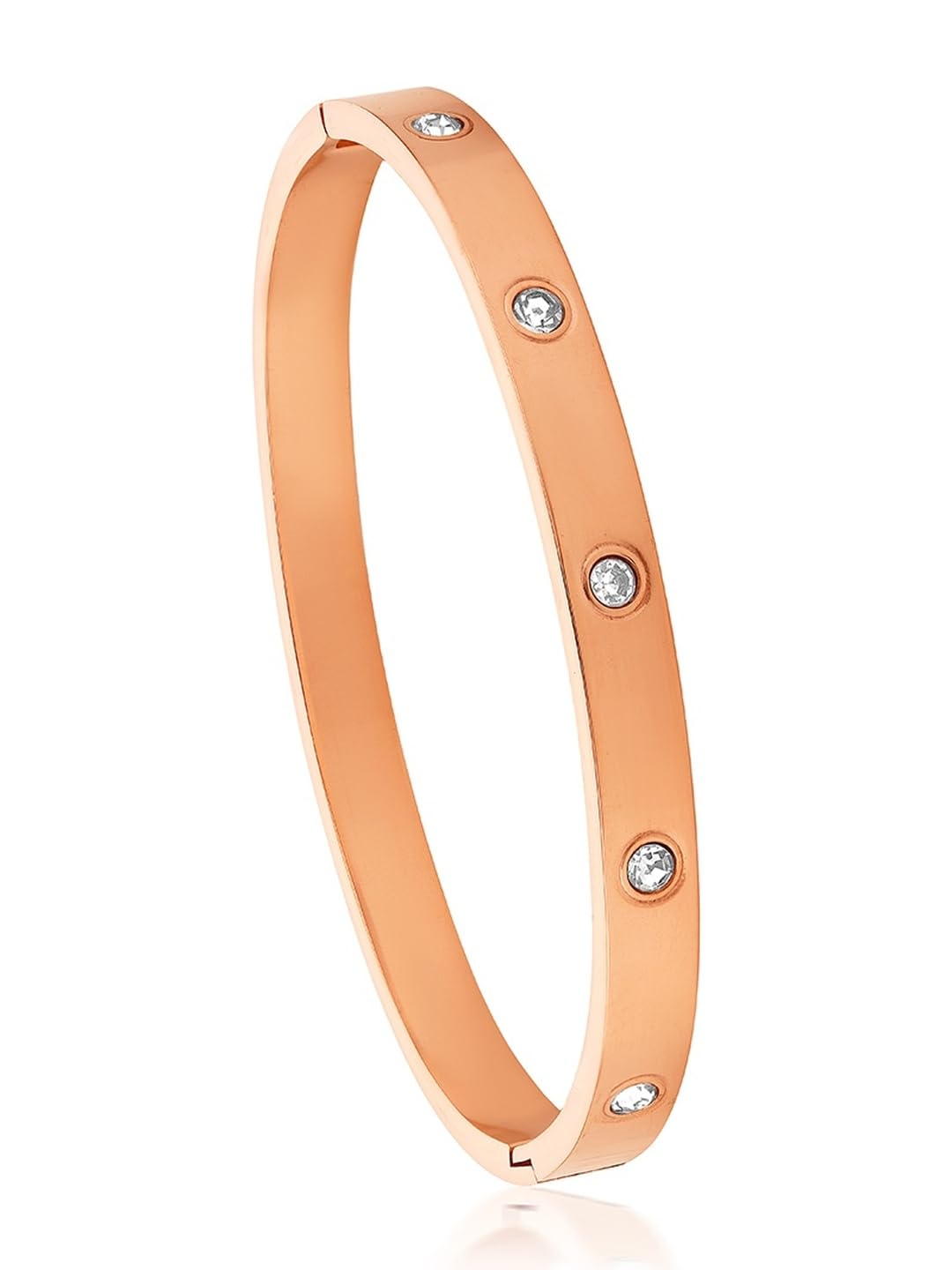 Rose Gold Crystal Orbit Bangle Bracelet for Women - Gift for Girls & Women | Waterproof & Anti-Tarnish Demifine Jewellery, Stylish and Trendy-image-30