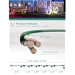 Green Outdoor Extension Cord with Multiple Outlets, 25ft Christmas Light Extension Cord Outside, Evenly Spaced 6 Plugs, 16/3 SJTW Weatherproof Wire for Landscaping Light, Holiday Party Decoration - Image 2