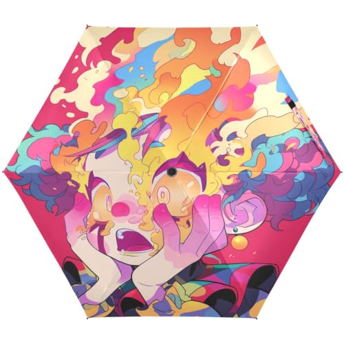 Parapluie pliant et léger avec protection UV pour le voyage et la plage