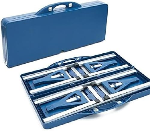 Bakaji Set Tavolo Tavolino Pieghevole Pic Nic Campeggio Struttura In Alluminio Con 4 Sgabelli Pieghevole A Valigetta, Ideale Per Il Campeggio, Picnic, Mare, Spiaggia, Giardino (Blu) - 4