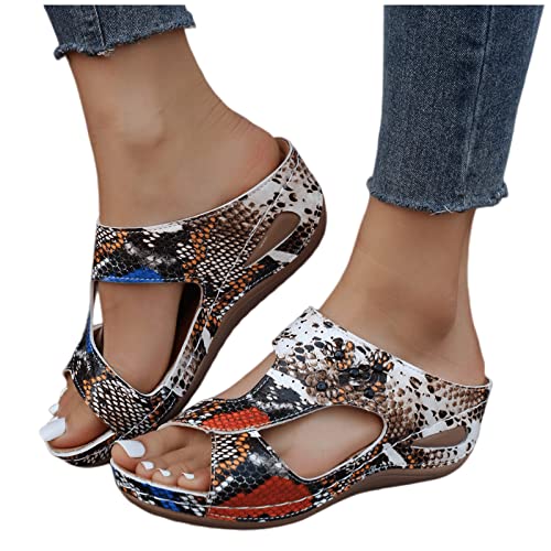 Ladmiple Flip Flops For Women Size 6 Women's Slide Sandals Slip On Flat Sandals Flip Flop Thong Sandals Casual Summer Shoes Multicolor