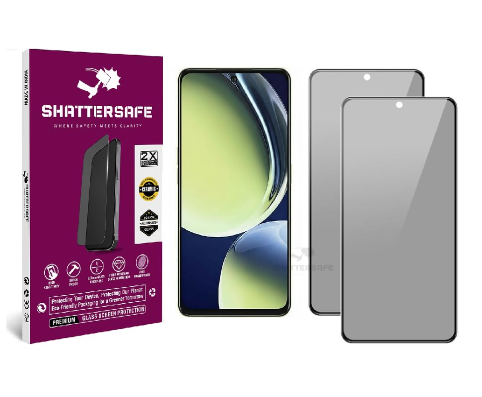 Image of Anti-Spy Privacy Tempered Glass Compatible For Oneplus Nord CE 3 Lite 5G [Pack of 2]. 9H Hardness, Anti-Scratch, Edge-to-Edge Protection With Easy Installation Kit & Case Friendly Fit.