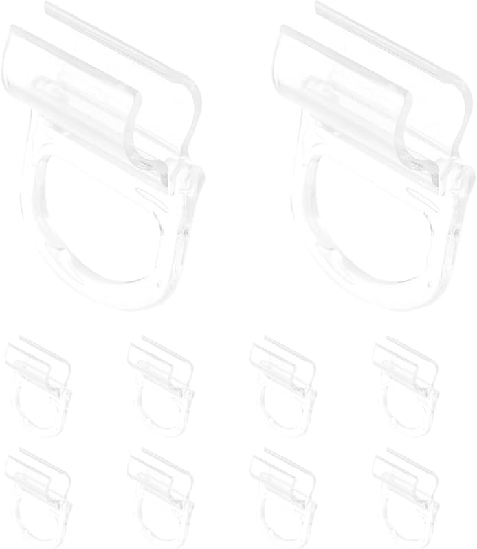 10pcs Window Shade Pulls for Roller Shades Clear Plastic Roller Shade Pull Down Clip for Home Rv Rolling Curtain Accessories, 2.16X1.77X0.74 inch