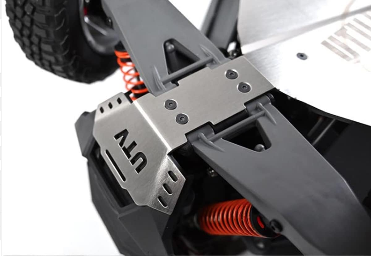 Palumma RC Chassis Armors Set for LOSI, Stainless Steel Chassis Armors Protection Skid Plate for LOSI 1/10 RZR REY RC Car Upgrade Part(Silver)