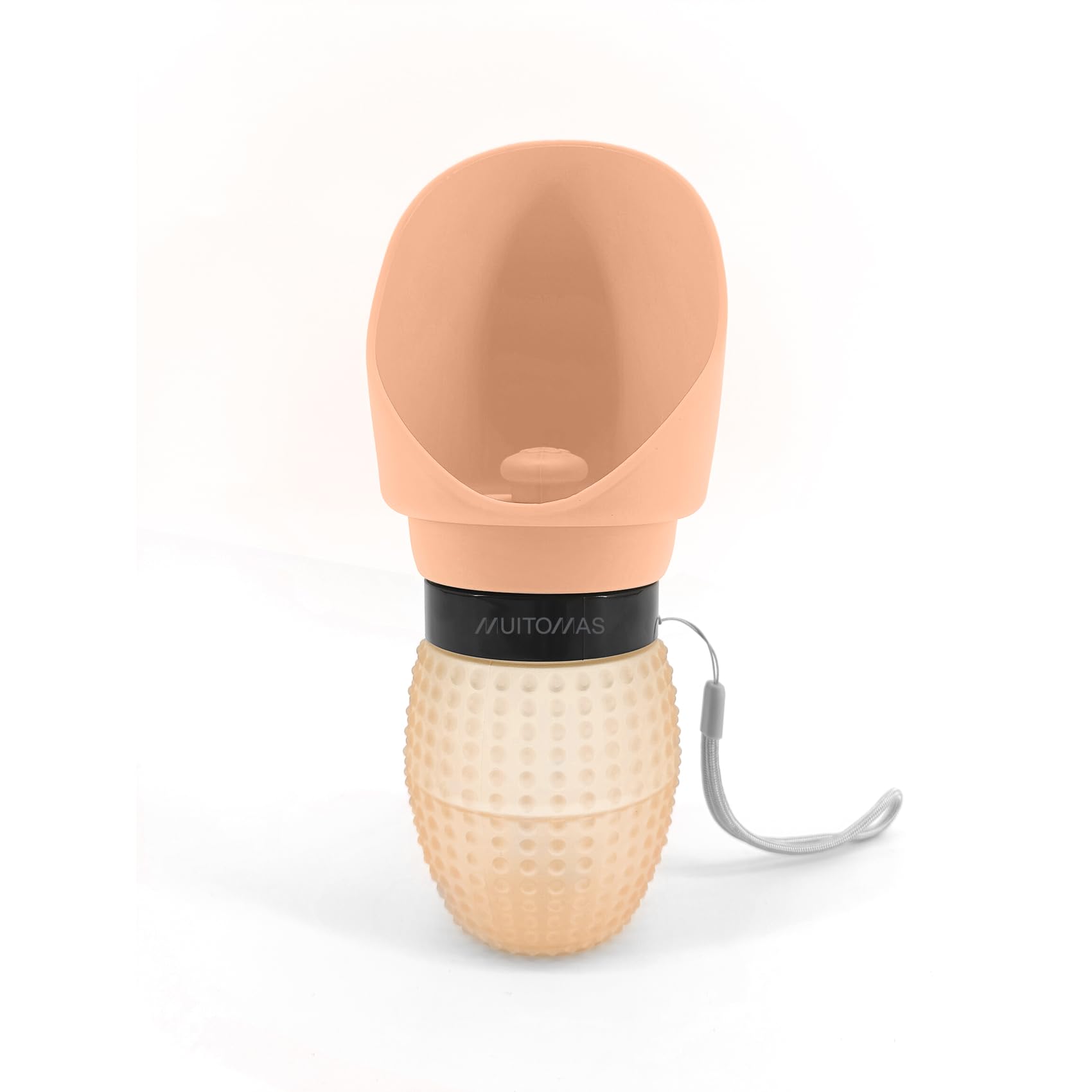 Muitomas, Borraccia per Cani Portatile e AntiPerdite, Compatta e Leggera, Capacità di 350 ml, Colore Peach Fuzz