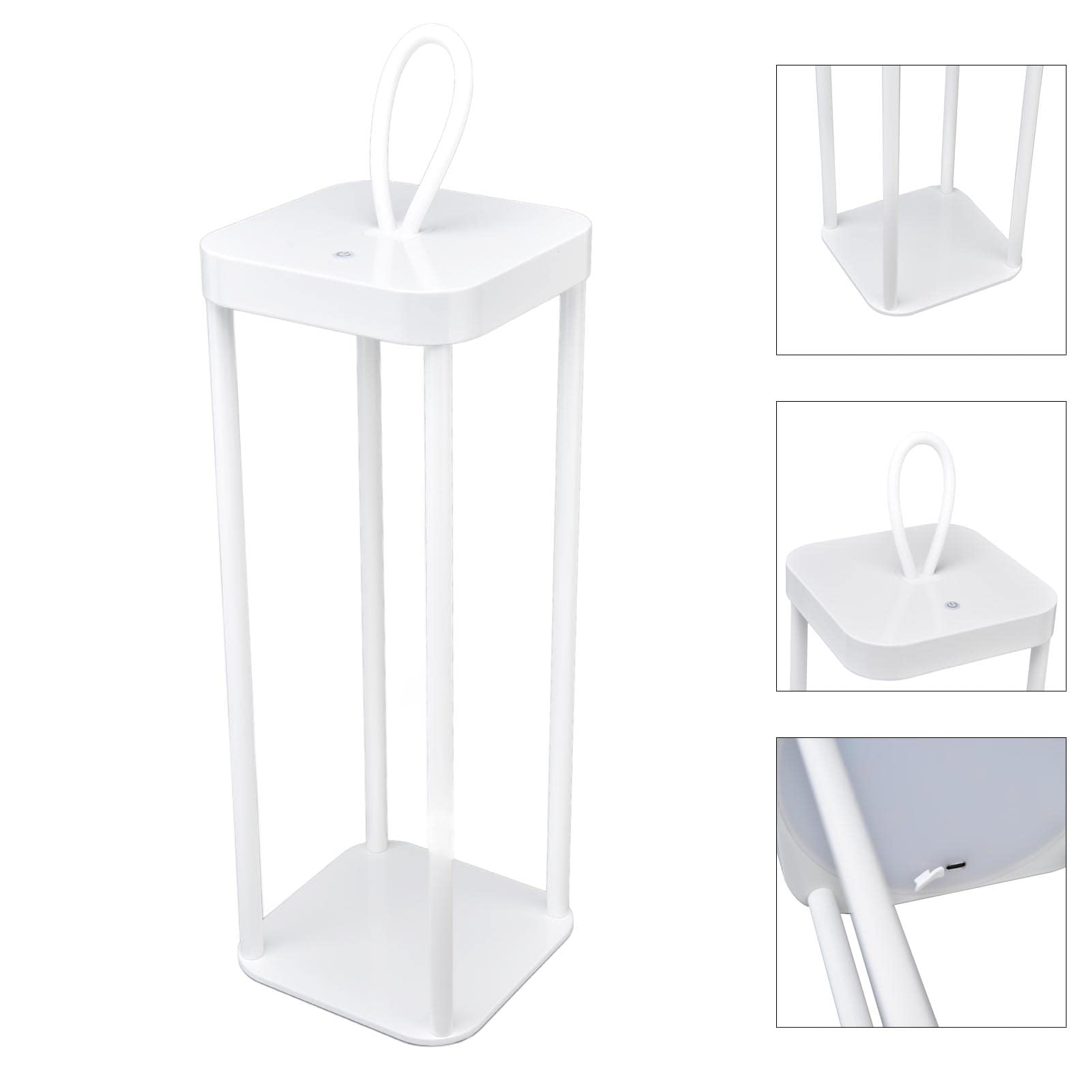 Tragbare Campinglaterne mit USB-C-Aufladung, 5000-mAh-Akku, IP54 Wasserdicht, 25 LEDs, 2-stufige Dimmung für Notbeleuchtung Im Innen- und Außenbereich (WHITE)
