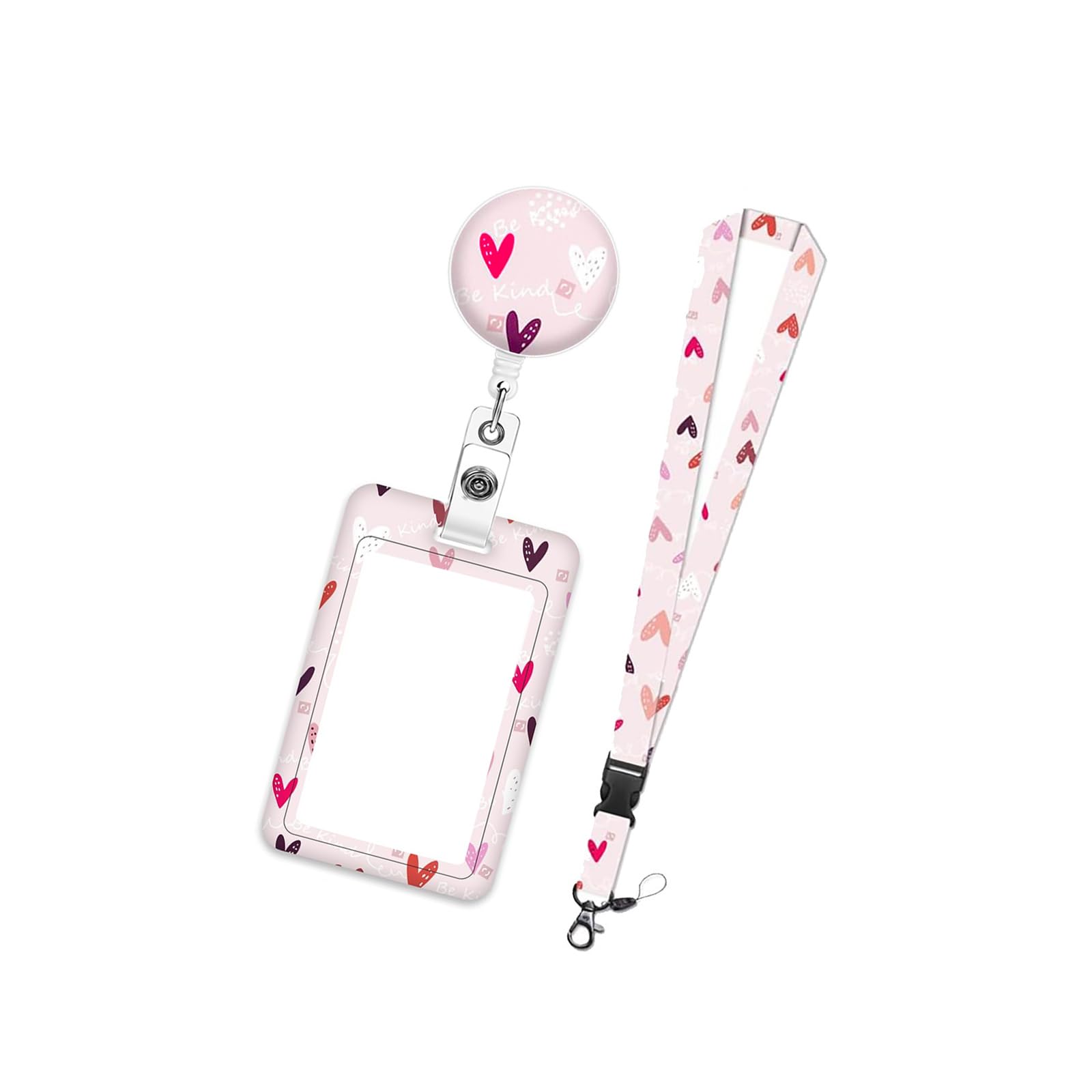 Oxxggkao Neck Lanyard with Card Protector Retractable Badges Holder and Detachable Neck Strap Set for School Butterfly Retractable Badge Holder