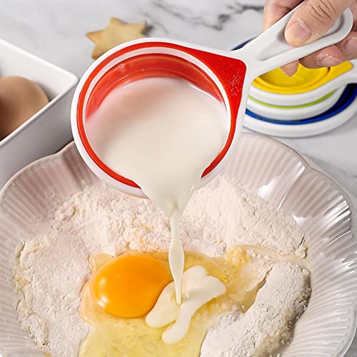 Copo medidor de silicone conjunto de 4 peças, colher de medição dobrável para alimentos secos, econo