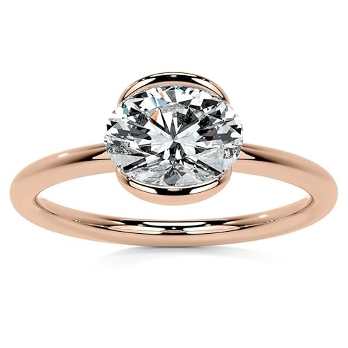 Moissanite Ring Oval Moissanite Engagement Ring 1/2/3 CT Wedding Bridal Ring In 10k 14k 18k Gold & 925 Sterling Silver (𝘙𝘰𝘴𝘦, 𝘖𝘷𝘢𝘭 | 1 𝘊𝘢𝘳𝘢𝘵 (8𝘹6))
