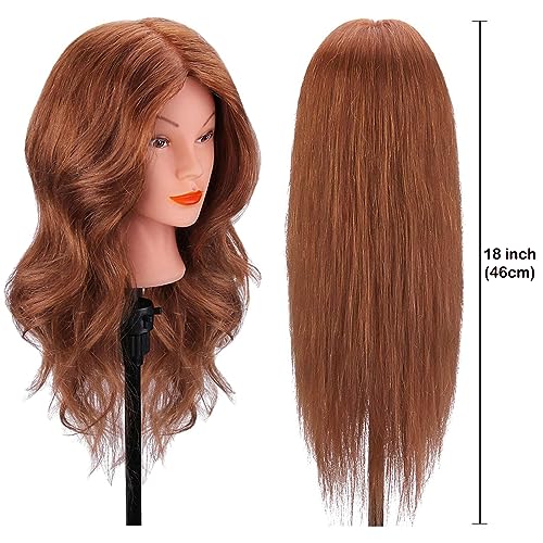 Training Head, Yofuly 18 Inch Hairdressing Head 100% Real Human Hair - Image 3
