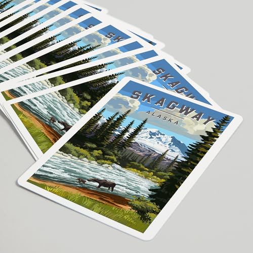 Lantern Press Skagway Alaska Moose River Rapids naipes póker miniatura 5