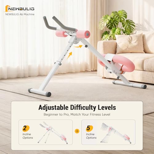 Image of NEWBULIG Ab Machine, Abs Workout Equipment for Home Gym, Adjustable Ab Trainer Machine for Stomach Workout, Foldable Abdominal Trainer