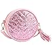 CMK Trendy Kids Girls' Round Purse with Tassel Small Handbag Princess Crossbody Fringe Bag Kids Shoulder Purse (82002_Glitter Pink)