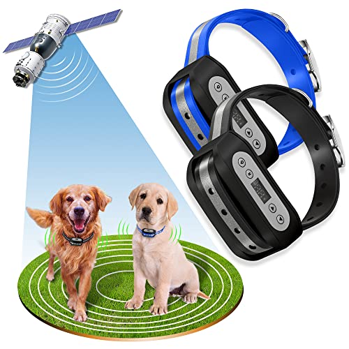 Blingbling Petsfun GPS Wireless Dog Fence System for 2 Dog, Electric Satellite Technology Pet Containment System by GPS Signal Boundary Pets with Waterproof & Rechargeable Collar Receiver (Black) by Blingbling Petsfun - Used condition - US$188.92