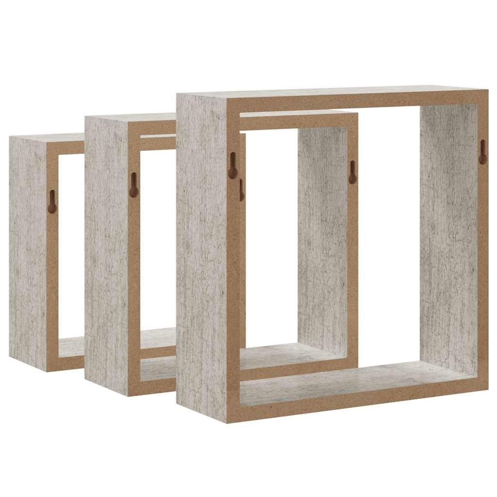Juego de 3 estantes de pared de madera de densidad media flotantes con soporte invisible, 30, 27 y 24 cm, para salón, dormitorio, oficina, almacenamiento y decoración