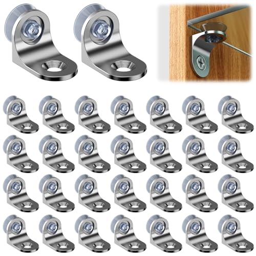 30 Stk Regalbodenträger,Glasbodenträger 15x20 mm,Einlegeboden Halter mit Saugnapf,Bodenträger,Regalbodenhalter aus Zinklegierung Regalstifte Halterung Einlegeböden für Schränke,Möbel,Bücherregal