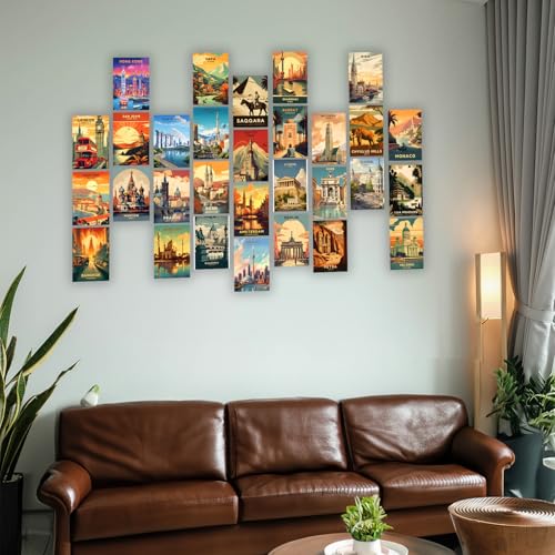 Image of Wallgasm Travel Wall Collage Kit - Pack of 30, 10x15cm Posters - Aesthetic Room Decor Item | Posters for Bedroom, Livingroom Decor | Office Decor Item Mini Poster Set