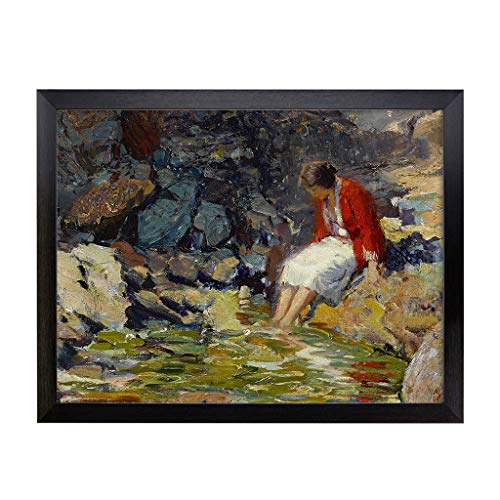 Image of Lap Tray with Cushion | Joseph Kleitsch Enchantment | Padded Bean Bag Cushion | For Eating, Working, Crafting, Laptop | Portable Table Desk