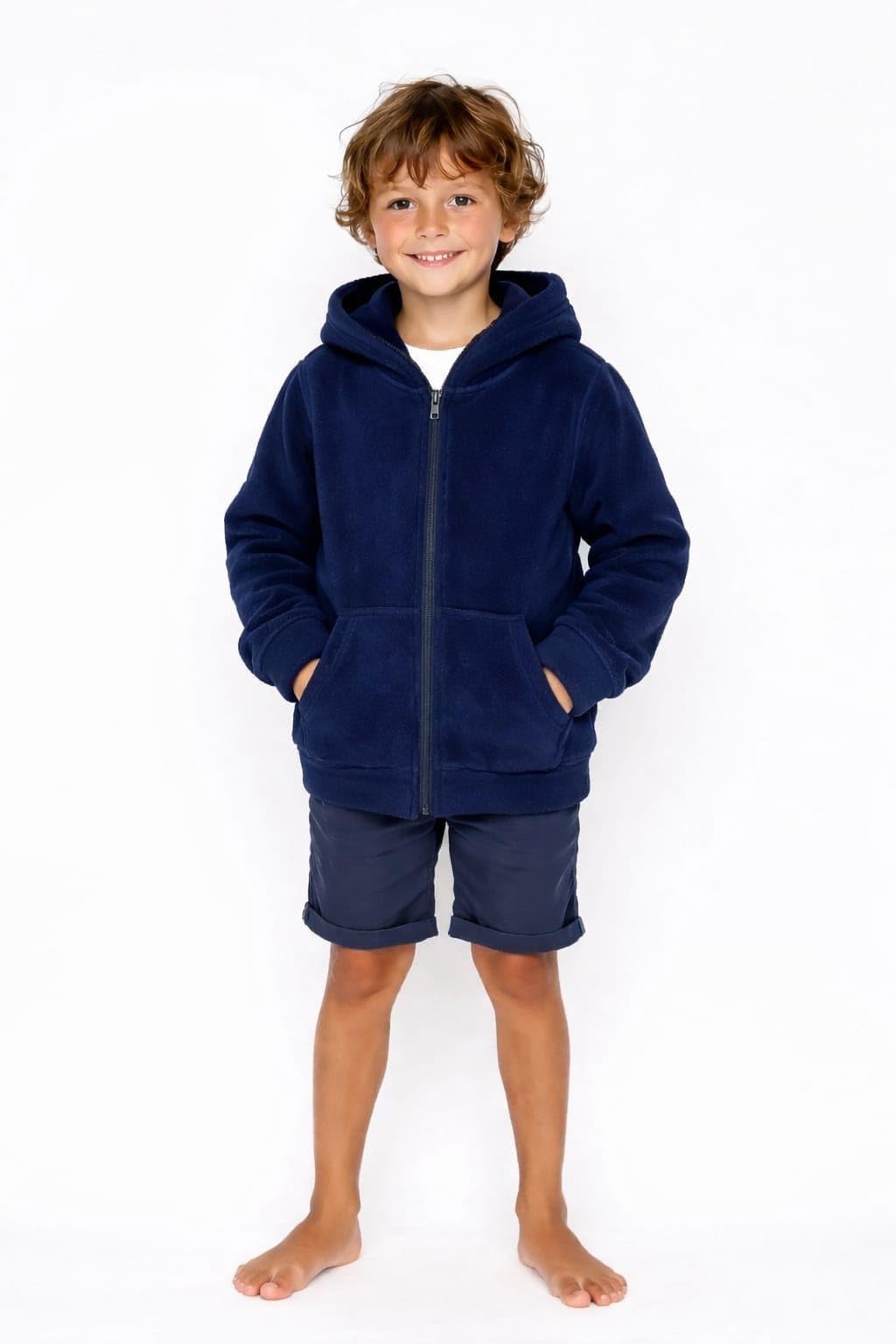 Çocuk Polar Fermuarlı Kapüşonlu Sweatshirt