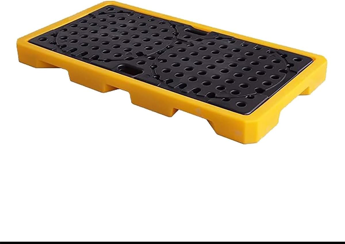 Stackable Spill Containment Platform with Drain Outlet, Modular Spill Pallets Heavy Duty Leakproof Tray, Paint Buckets-Durable Spill Tray for Garage, Kitchen, Industrial Storage (34 * 34 * 6.5cm)