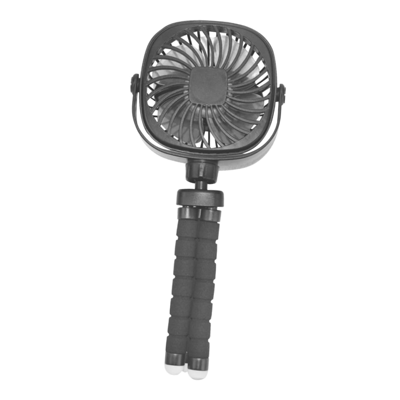 Ventilador de clip USB ajustable y recargable para escritorio o uso de mano en color negro