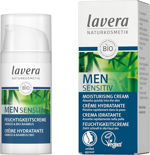 lavera Men Sensitiv Crème Hydratante - vegan - Cosmétiques naturels - Ingrédients végétaux bio - 100% naturel 30 ml
