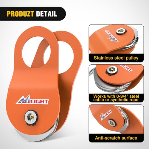 Image of Nilight 10 Ton Winch Snatch Block Towing Pulley Blocks 22,000 LBS Capacity, Winch Hook Accessories, Heavy Duty Offroad Recovery Accessory for Truck, Tractor, ATV & UTV