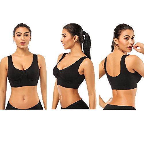 Bestena Comfort Bra, 2 Pack Seamless Removable Pads Sleep Bras, Yoga Bra, Sports Bras For Women #TOP1