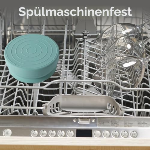SLSON Hundenäpfe Wassernapf für Hunde Unterwegs Faltbare Integrierter Reisenapf Ohne Plastikrand Auslaufsicher Spritzschutz Trinknapf für Haustier Auto Reise and Innen Draußen (Morandi Grün)