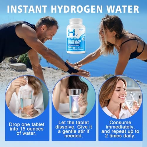 Hydrogen Water Tablets, Hydrogen Tablets-2 Pack Total 180 Count, Potent Molecular Hydrogen for Brain, Energy & Metabolism Support, Gluten Free & Non-GMO - 4