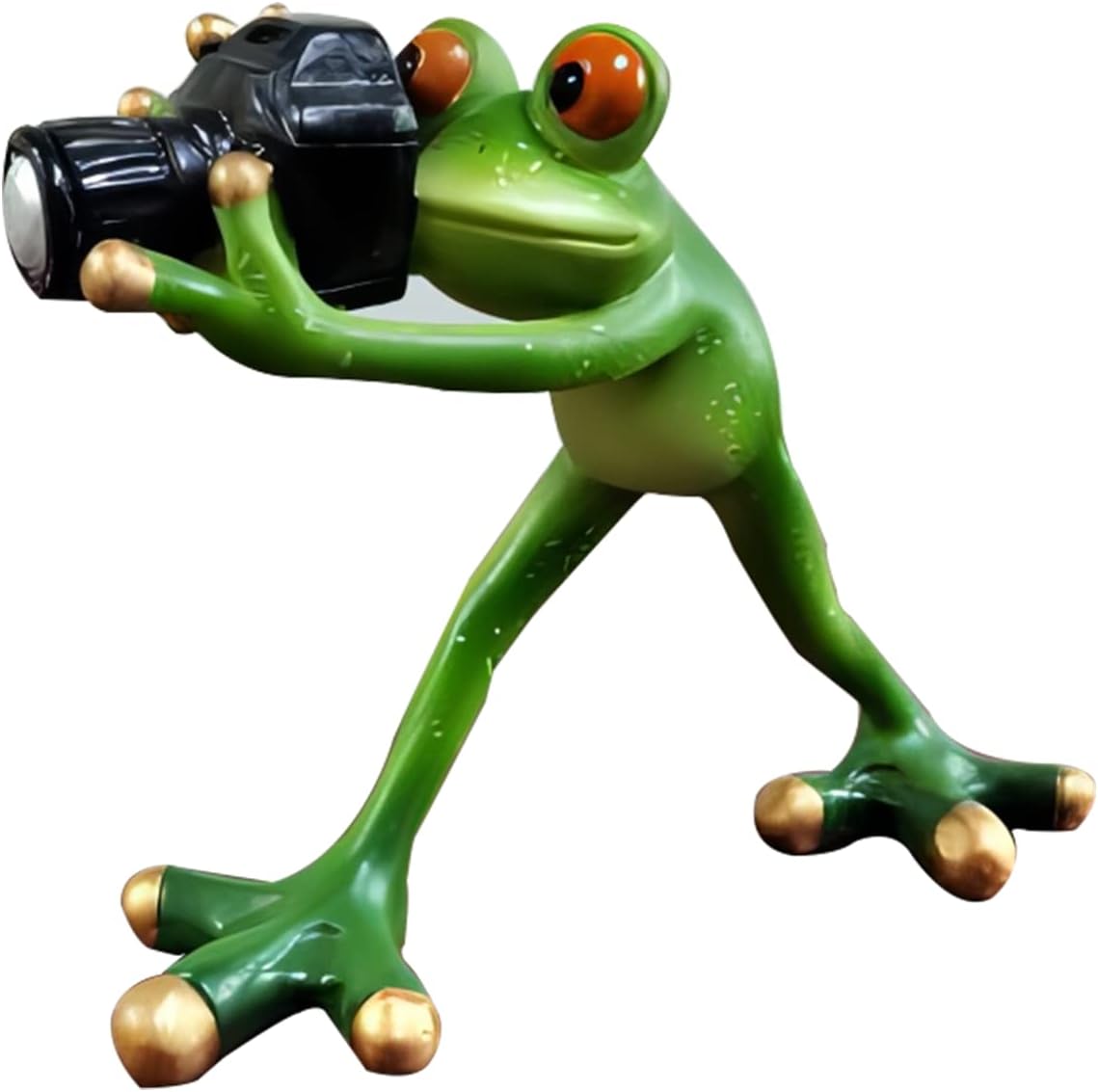 Outdoor Decor Garden Frog Gifts, Paparazzi Camera Decor, Resin Crafts for Shelves Table Desk, Statues for Garden
