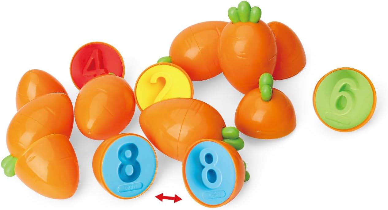 Montessori Carrot Matching Toy for Toddlers | 6 Colors, 12 Carrots | Educational Sorting & Counting Game Idea for Kids | Trick-or-Treat Alternative Learning Toy