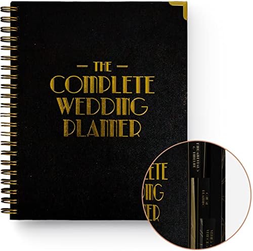 Your Perfect Day Wedding Planner and Organizer - Step-by-Step Guide, Advice, Checklist - Includes Customizable Countdown Calendar (VINTAGE BLACK & GOLD)