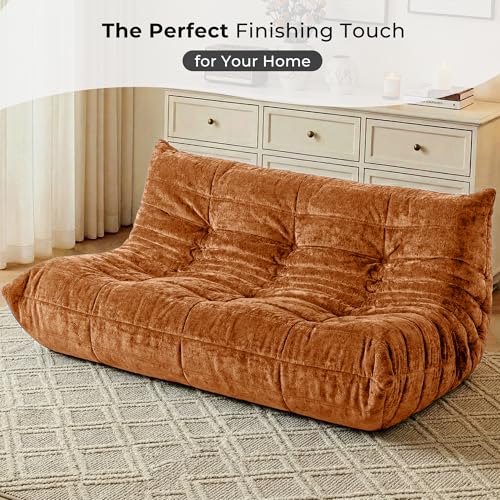 Image of HABUTWAY Giant Bean Bag Chairs Lazy Sofa for Adults,3 Seater,Brown