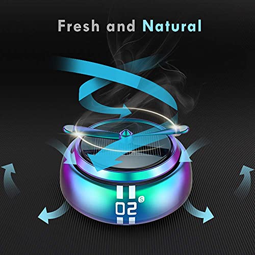 Qubaid Car Air Freshener Solar Energy Rotating Ocean Car Aromatherapy Diffuser Interior Decoration Accessories For Car (Dazzle Colour) #TOP2