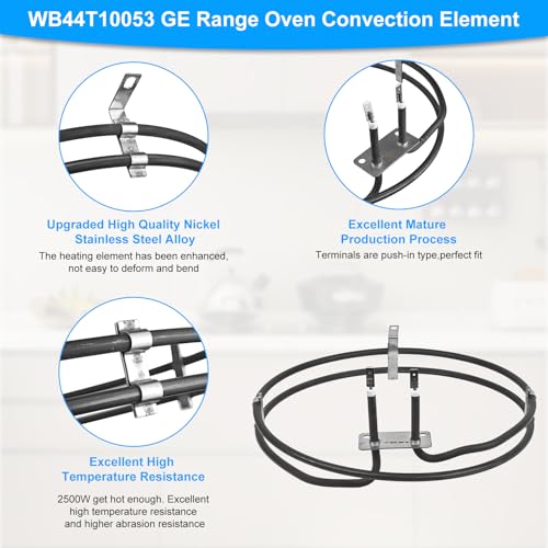 Image of UPGRADED WB44T10053 Range Convection Element Compatible with GE Kenmore Ranges Stove or Ovens Heating Elements Replacement WB44K5019 WB44T10001 WB44T10020 1087446,WB44T10053 for GE Oven Parts