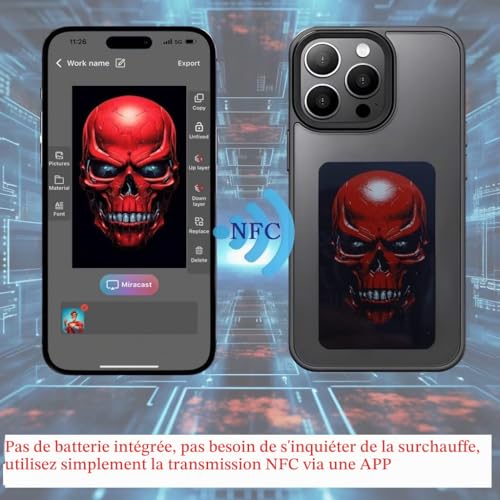 Coque e-Ink personnalisable noire iPhone 14 Pro Max pour changer de style - 2