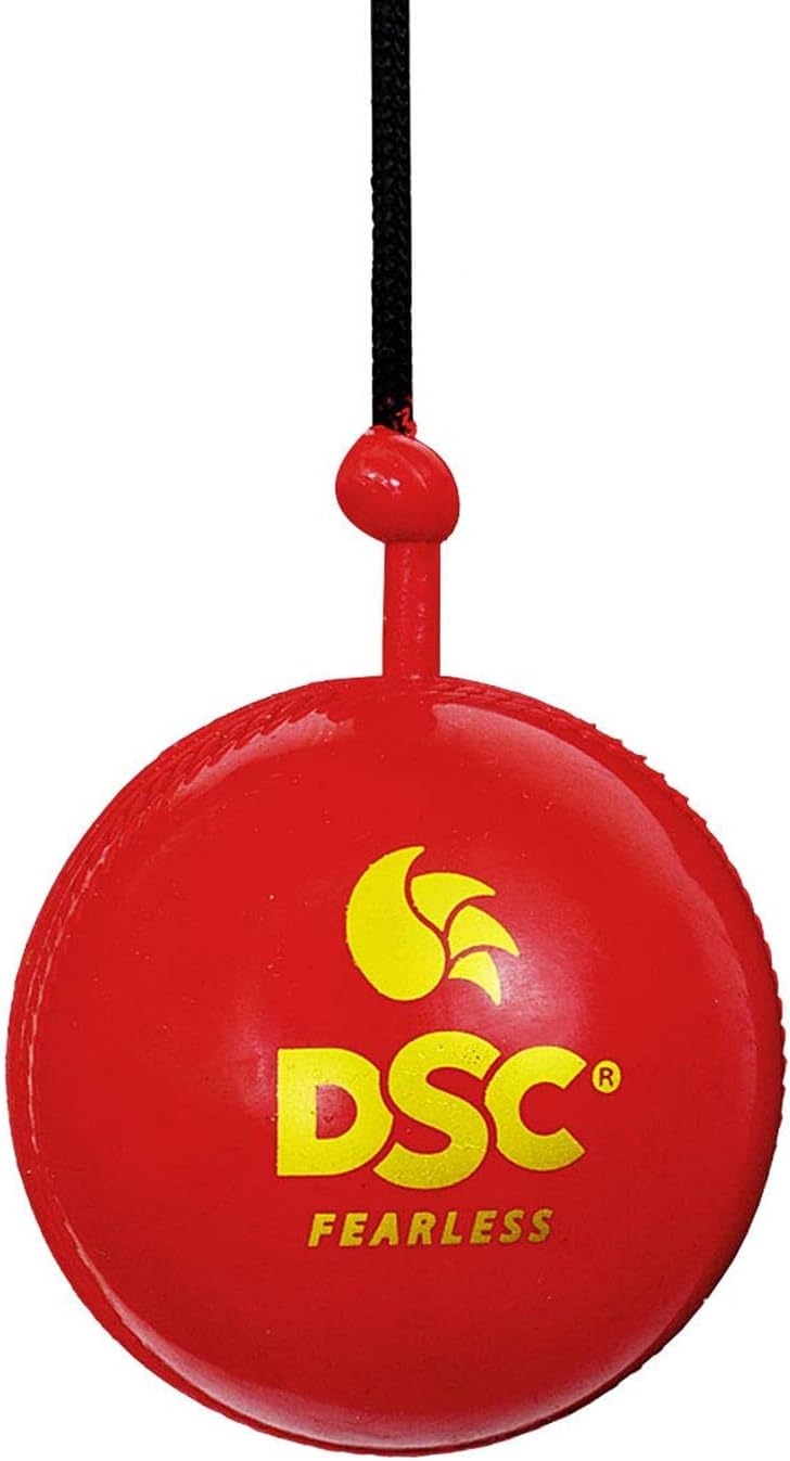 DSC Hanging Synthetic Cricket Ball (Red)| Rubber | Suitable for Practice Game | Solid inner core | Weatherproof | Training | Lightweight