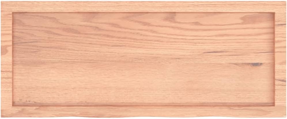 Solid Oak Table Top 39.4"x15.7"x0.8"-1.6" Treated Live Edge Wood Replacement Desktop for Outdoor Patio Coffee Dining Tables
